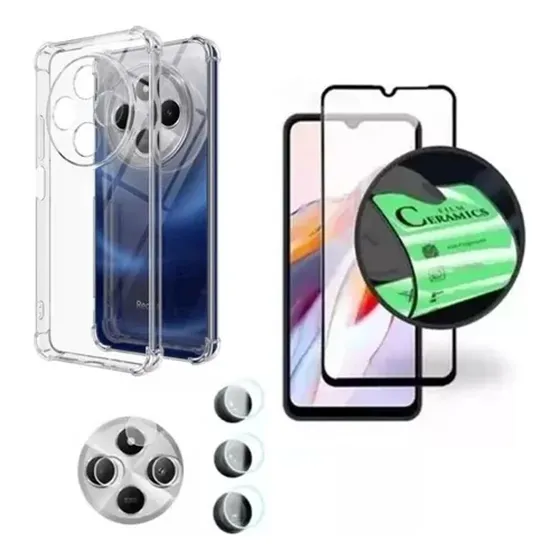Kit Capa + Pelicula Ceramica 9d +p Camera P/ Xiaomi Poco C75