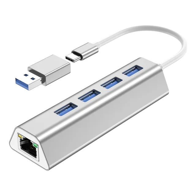 Adaptador Usb Ethernet C 3.0 Rj45 Red Lan Gigabit 5 En 1 Hub