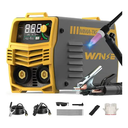 Soldadora Inversora Portátil Mma/tig Inverter 155a Wanse 2en1 Amarillo
