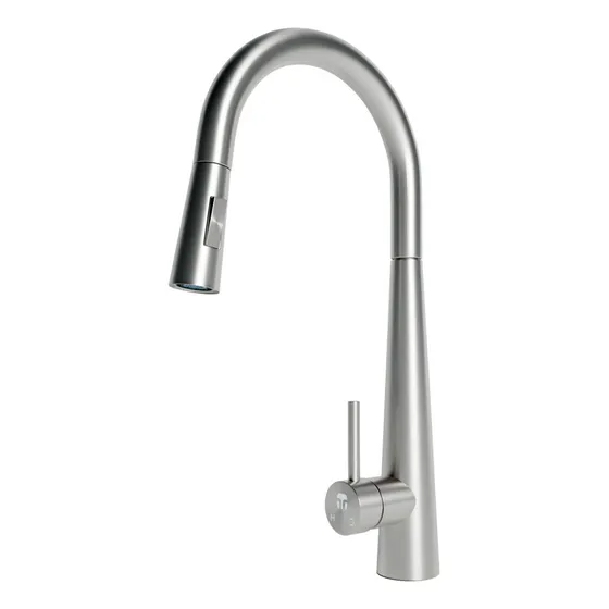 Grifo Mezclador Monomando Tecnolam Tec149ss Acabado Satinado Color Gris