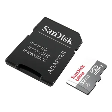 Cartão De Memória Sandisk Sdsqunb-032g-gn3ma Ultra Com Adaptador Sd 32gb