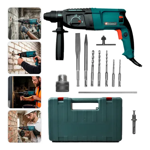 Martelete Rompedor Allmind NK-2603PRO de 960W Azul Com Acessórios