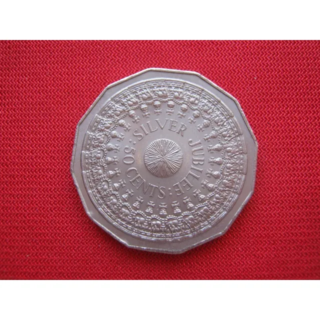 Australia 50 Centavos 1977 Aniversario De Plata 