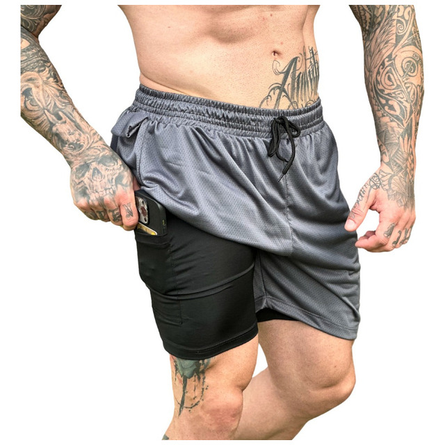 Bermuda 2 Em 1 Short Duplo Masculino Academia Treino Corrida Bermuda 2 Em 1 Short Duplo Masculino Academia Treino Corrida