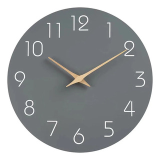 Reloj De Pared Simple De Madera De 12 Pulgadas, Funciona Con Reloj De Pared Simple De Madera De 12 Pulgadas, Funciona Con