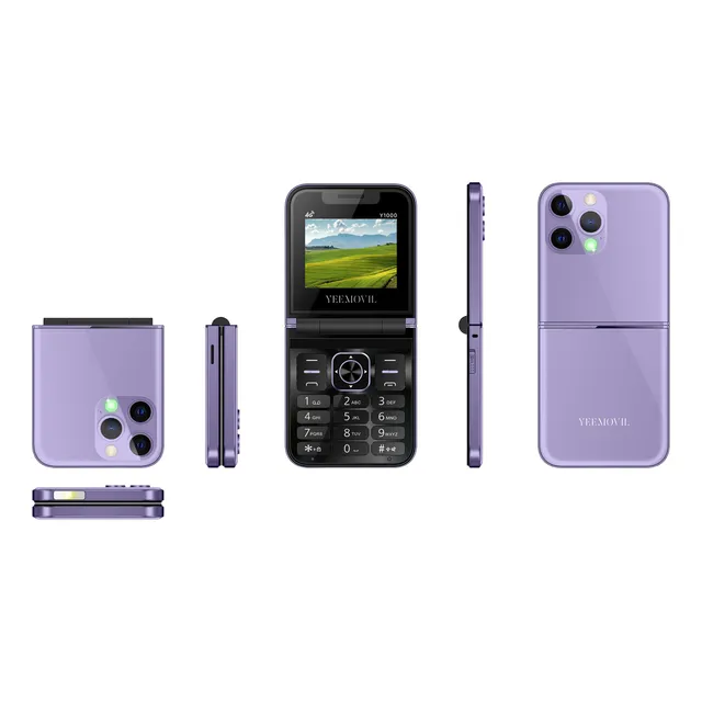 Celular Plegable 4g Yeemovil Y1000 Dual Sim + 2 Sim Extra Desbloqueado  Telcel At&t Movistar Bait Bluetooth Fm Linterna 2.4-púrpura