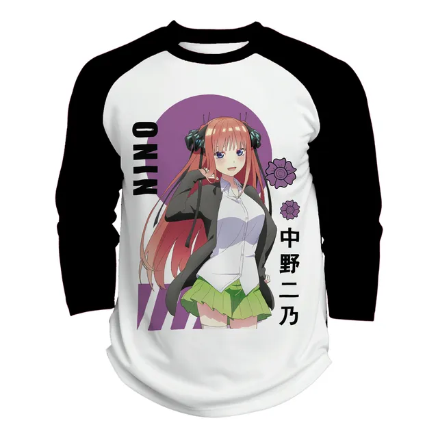 Playera Raglan 3/4 Anime Quintillizas Nino Nakano #2203