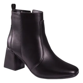 Bota Coturno Feminina Salto Grosso Bico Quadrado Cano Curto Bota Coturno Feminina Salto Grosso Bico Quadrado Cano Curto