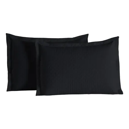 Kit 2 Porta Travesseiro Matelado Preto Meu Aconchego Antialérgico