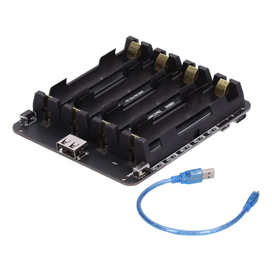 Funda Portabaterías 18650, Interfaz Micro Usb De 4 Canales P