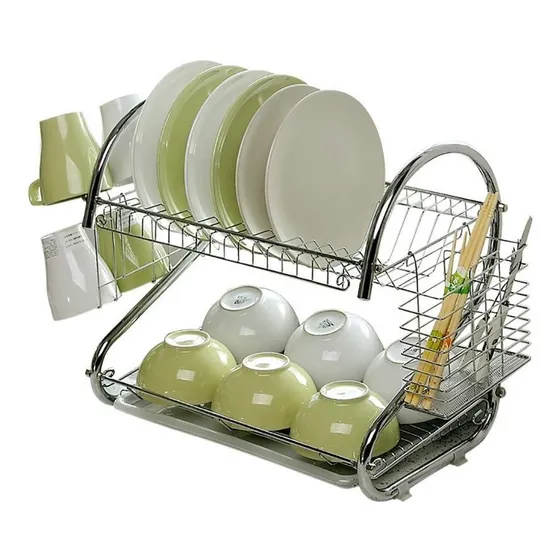 Escurridor De Platos Platera  2 Niveles Acero Inoxidable