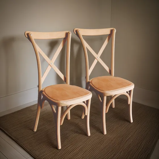 Sillas Crossback De Madera En Crudo X 2und Cross Back