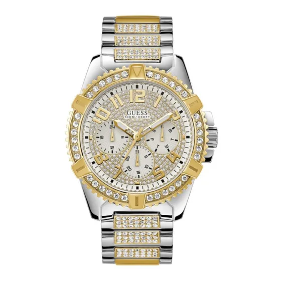 Reloj Caballero Marca Guess Original Frontier Color De La Correa Plateado Color Del Bisel Plateado Color Del Fondo Blanco