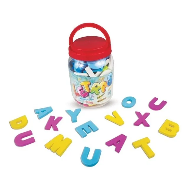 Alfabeto Eva Didático Letras Pote Com 114 Pçs 5x5cm Atoxico 