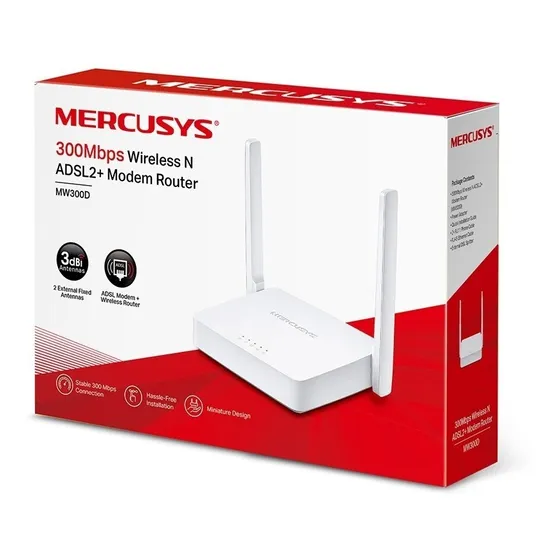 Modem Router Mercusys Mw300d 300mbps N Adsl2+