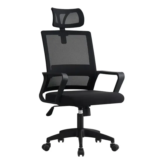 Silla Oficina Pro Con Apoya Cabeza Modelo Ejecutivo Color Negro Material del tapizado Mesh