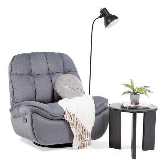 Bergere Reclinable, Giratorio Y Mecedor Milanium Colores Color Gris oscuro Diseño de la tela Floral