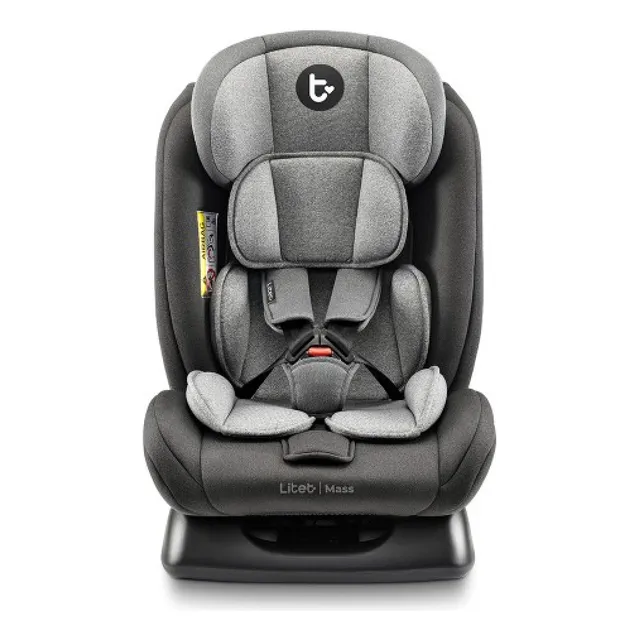 Cadeirinha Infantil Para Carro Litet Mass 0-36kg Preta E Cinza - Bb458 Liso Preto E Cinza