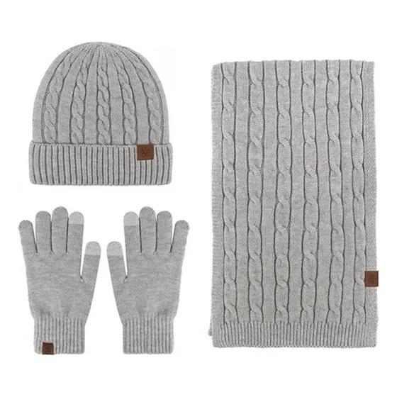 Gorro De Tres Piezas, Guantes, Bufanda Resistentes Al Frío