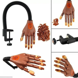 Mano Práctica Manicure + 100 Uñas De Repuesto Entrenamiento Mano Práctica Manicure + 100 Uñas De Repuesto Entrenamiento