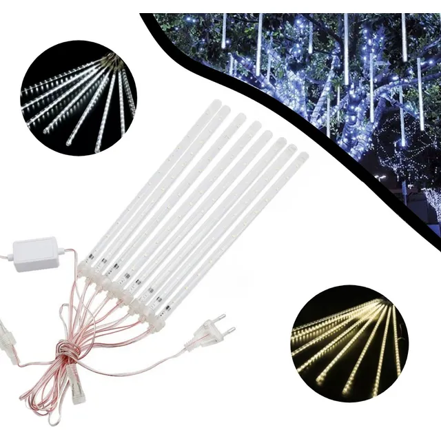Cascata Bastão Snow Fall 8 Tubos 50cm Led Led Chuva Meteoro