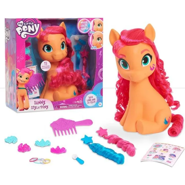 Juguete My Little Pony Sunny Cabezal Para Peinar 14 Piezas