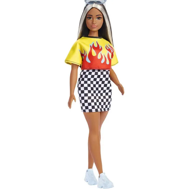 Barbie Fashionistas 179 Muñeca Curvi Falda A Cuadros