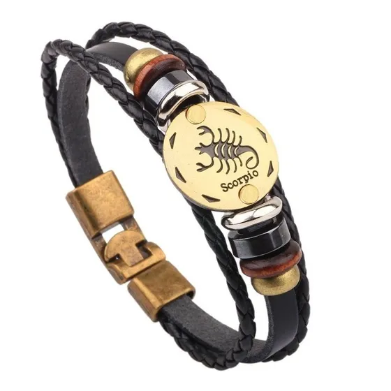 Pulsera Unisex Signos Zodiacales Aries Leo Libra Acuario