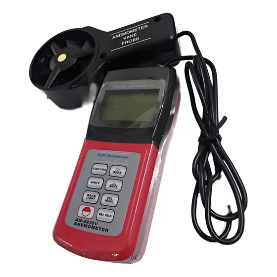 Anemometro Digital Portatil Con Calculo De Caudal Y Temp.
