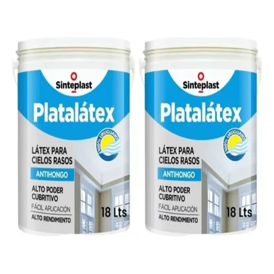Cielos Rasos Anti Hongos Platalatex Sinteplast 18 + 18 Pf Color Blanco