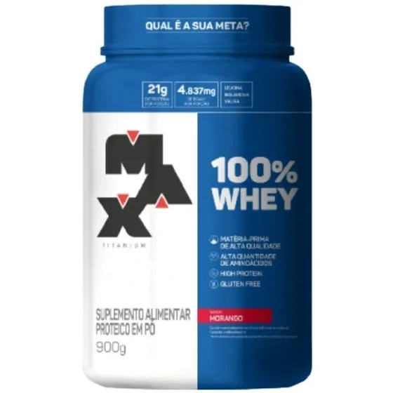 Suplemento Proteína 100% Whey Protein 900g Max Titanium