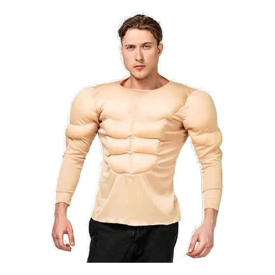 Camiseta Abdominal Falsa For Hombre Musculoso