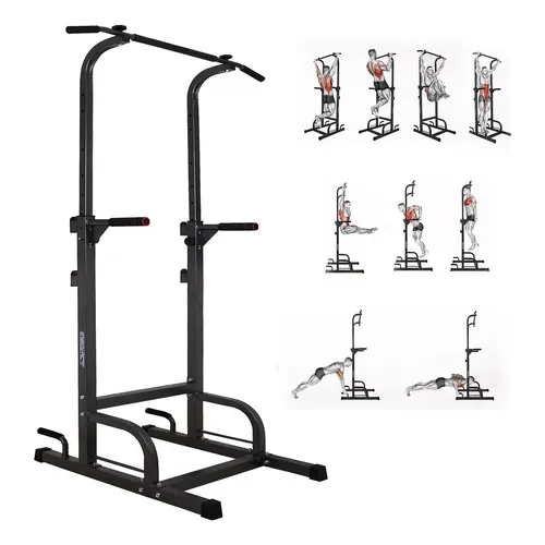 Multigimnasio Barra Dominadas Fondos Abdominales Flexiones Negro
