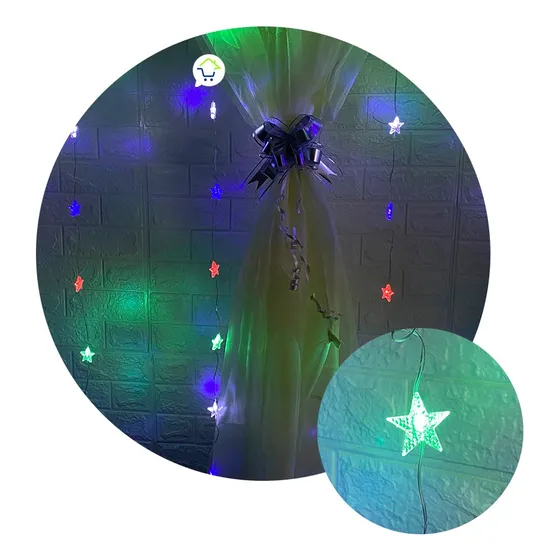 Cortina De Estrellas 3 M 120 Led Navidad Multicolor 1820