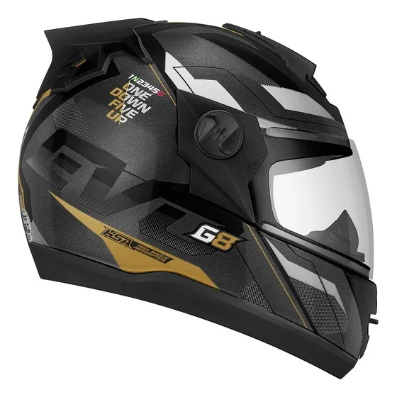 Capacete Pro Tork Black Edition 788 G8 Evo Preto Com Dourado