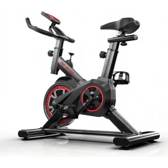 Bicicleta Spinning Estática Con Monitor Yepsport Color Negro