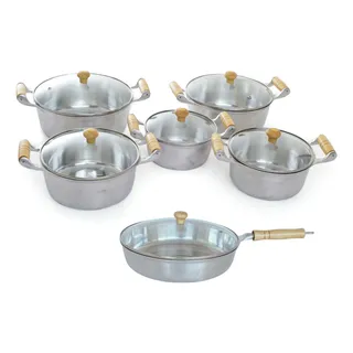 Conjunto De Panelas 6 Pçs AlumĂnio Fundido Batido Resistente Conjunto De Panelas 6 Pçs AlumĂnio Fundido Batido Resistente