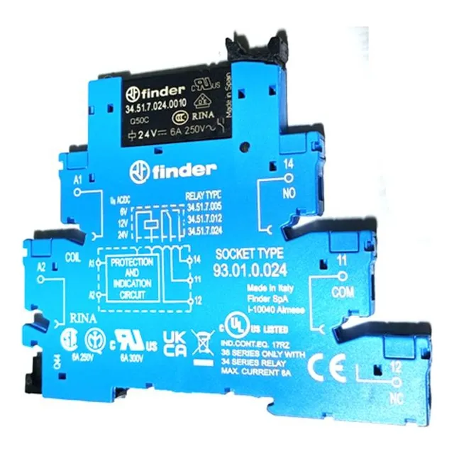 Relevador Finder, Bobina 24v, Contactos Na/nc, 10 Amp 250v 