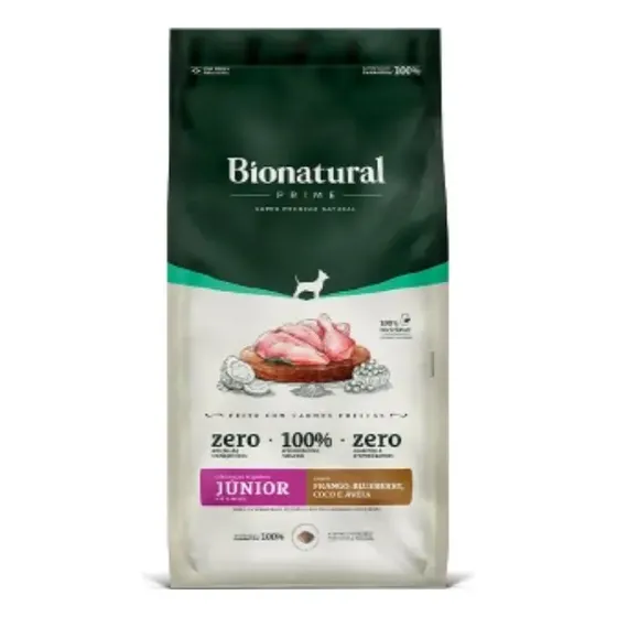 Ração Seca Bionatural Prime Júnior Cães Pequenos Frango Blueberry Aveia 10,1kg