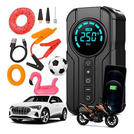 Auxiliar Partida Bateria Portátil Compressor Ar Emergência