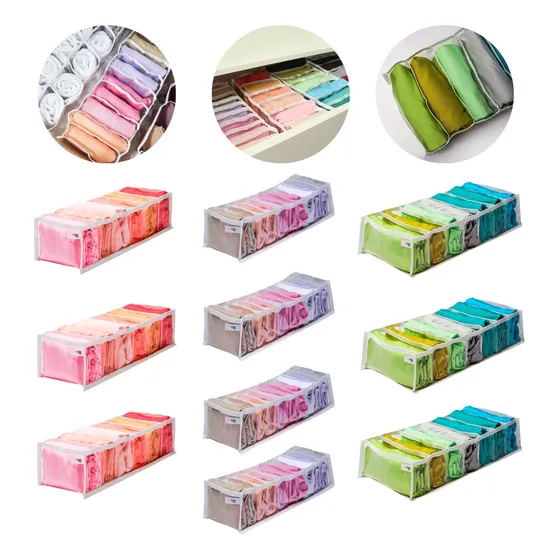 Kit 10 Colmeia Organizadora 4 P + 3 M + 3 G Para Roupas Cor Transparente