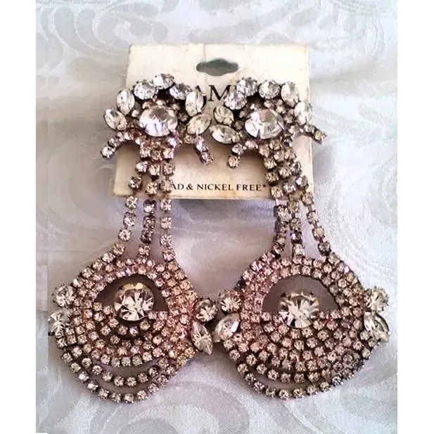 Zarcillos Colgantes De Fiesta Con Cristales Swarovski