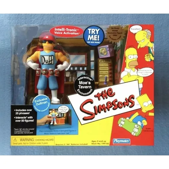 Figura Bar De Moe Con Duffman Los Simpsons Playmates Taberna