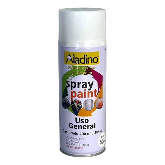 Pintura En Spray Blanco Brillante 400cm Aladino