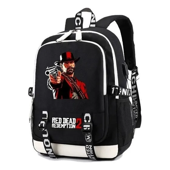 Mochilas Mochila Red Dead Redemption 2 Con Carga Usb Para