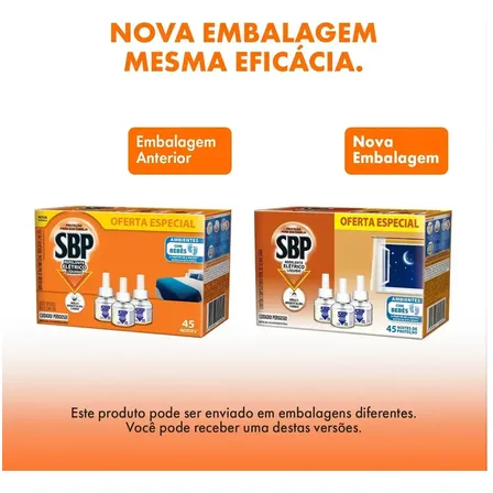 Repelente Líquido Refil Elétrico 3 Unidades 32,9ml Cada SBP