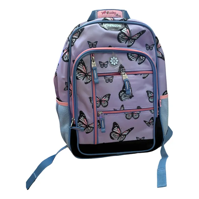 Mochila Escolar Backpack Chenson Happy Girl Portalaptop Rosa Color Violeta Diseño De La Tela Liso