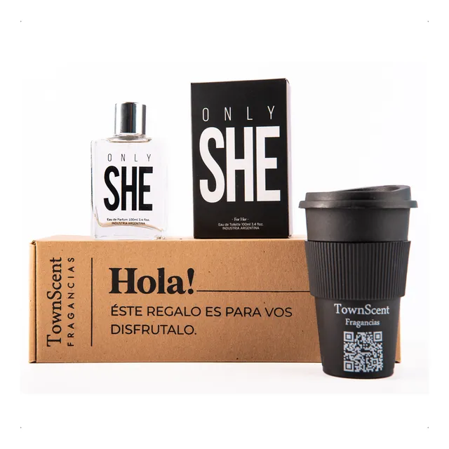Only She Box Perfume Mujer Edp + Vaso Térmico By Town Scent