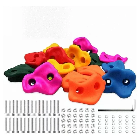 32pcs Presas Piedras Escalada Niños Madera Muro Trekking