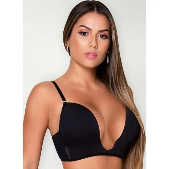 Sutiã Decote Profundo Levanta Efeito Silicone Invisivel Bojo